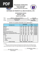 Department of Education: Junior High School Report Card School Year 2019-2020