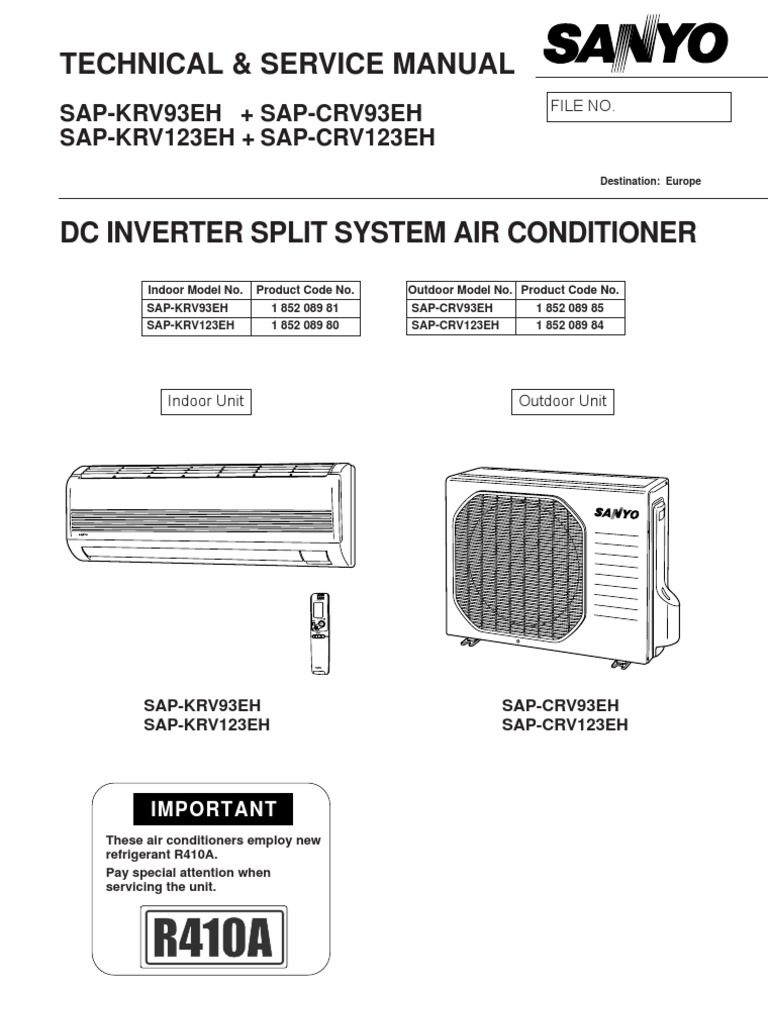 SANYO SAP−VD22C Sanyo SAP-CMRV1934GJ Aircon Compressor - Silverback Air-con