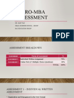 Micro-Mba Assessment: Dr. Gary Tan Head, Business School - Group Bac Education Group