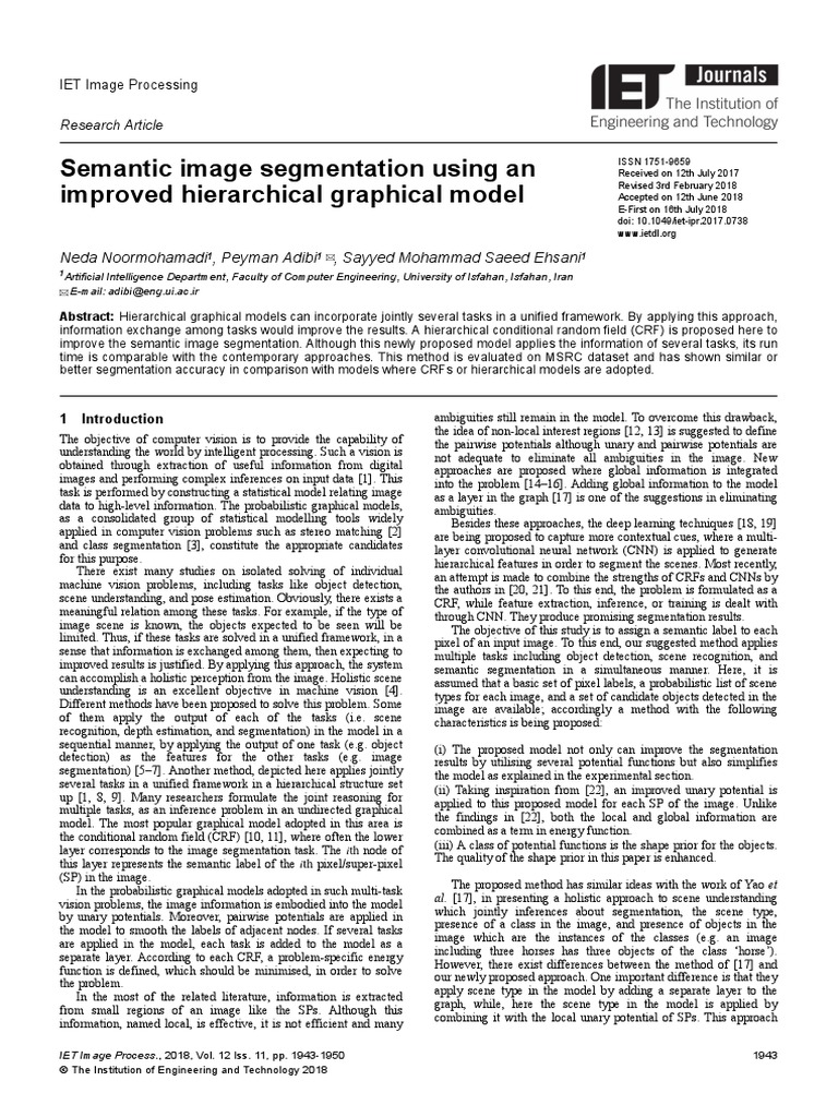 Semantic Image Segmentation Using An Improved Hierarchical Graphical ...