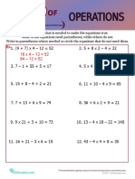 Order of Operations Puzzle 1