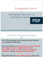 TOEFL Preparatory Course - Speaking Skills 1+2 and Listening Skill 1