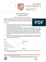 Student Bond of Good Conduct Form - F20