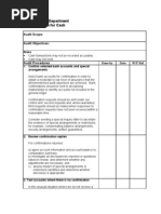 Internal Audit Department Audit Program For Cash: Audit Scope: Audit Objectives