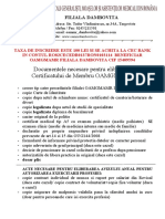 Documente Necesare Inscriere +cont Efectuare Plata