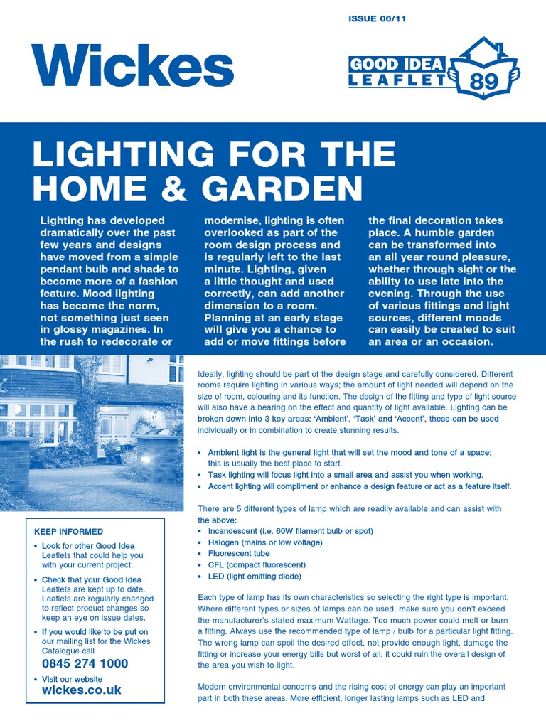 Wickes 89 Lighting For The Home and Garden PDF Incandescent Light Bulb Compact