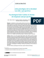 La Intervencion Psicologica de La Obesidad Desarro