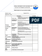 Supervisor'S Evaluation Form