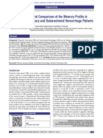 Assessment and Comparison of The Memory Profile in Traumatic Brain Injury and Subarachnoid Hemorrhage Patients