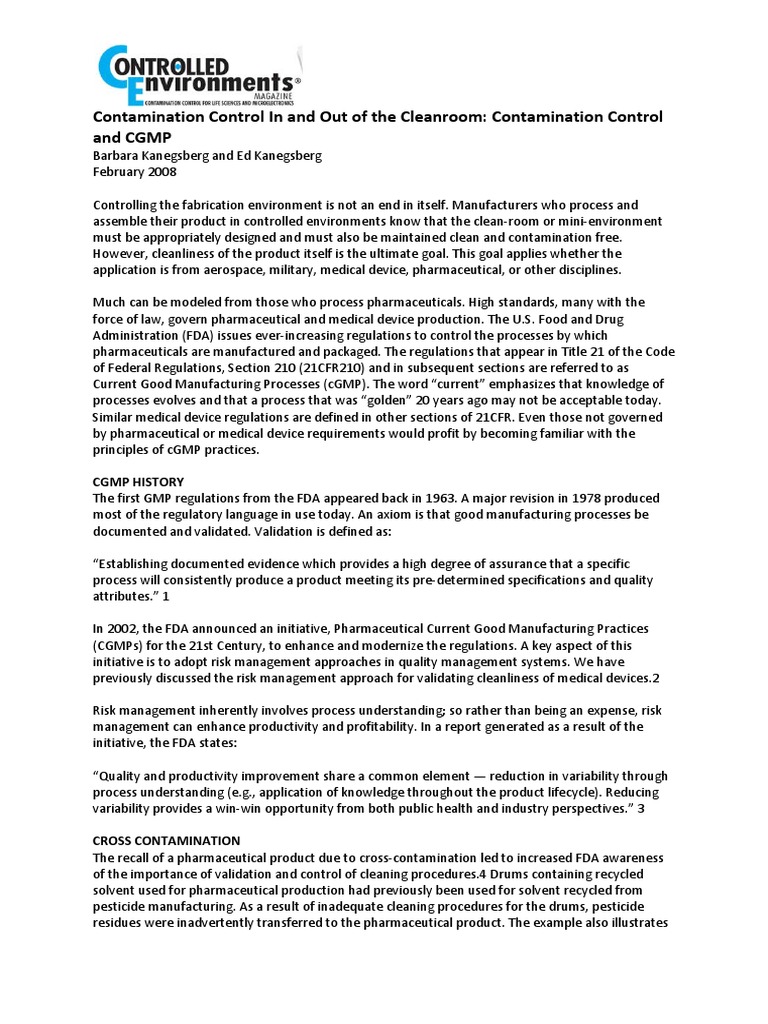 Contamination - Control - in - and - Out - of - The - Cleanroom - Full ...