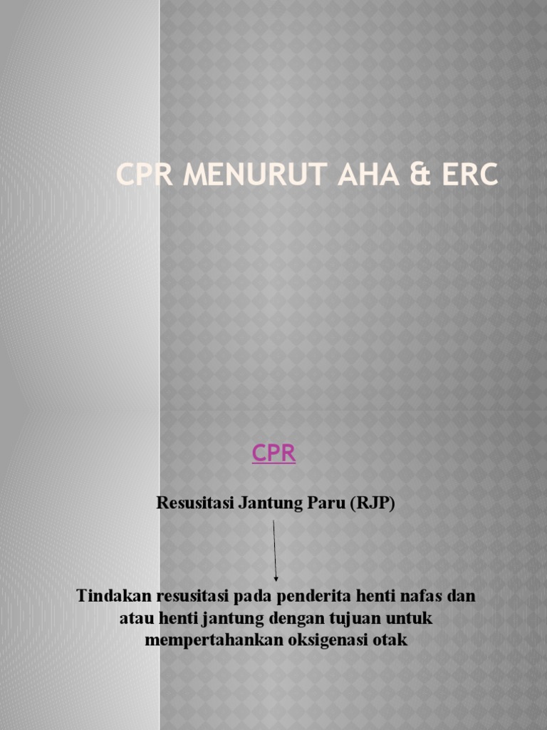 CPR Menurut Aha & Erc | PDF