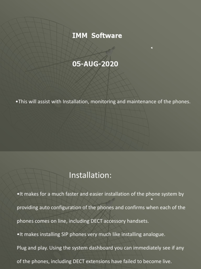 IMM Software for SIP Phone Management | PDF