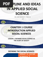 Discipline and Ideas in Applied Social Science: Ms. Bel Patrice T. Tisuela LPT