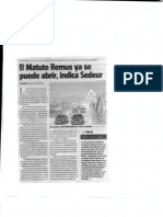 Público - El Matute Remus ya se puede abrir, indica Sedeur. 28/Enero/2011