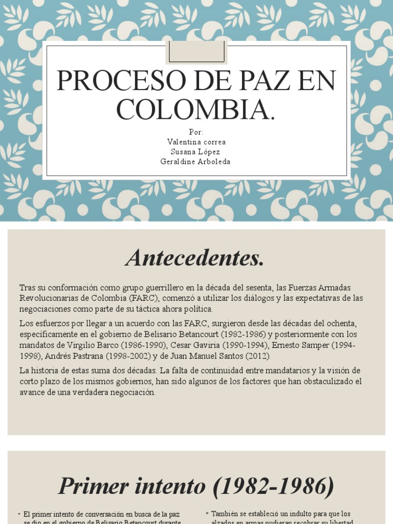 Historia del Proceso de Paz en Colombia | PDF | Guerra de guerrillas ...