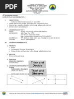 Think and Decide Think and Observe: 3 Quarter Week 1 Lesson Plan Mathematics 4 I. Objectives