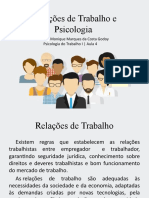 Aula 2 - Relações de Trabalho e Psicologia