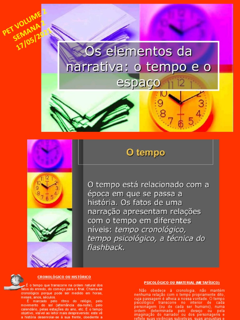 Elementos Da Narrativa - Tempo e Espaço | PDF | Tempo | Advérbio