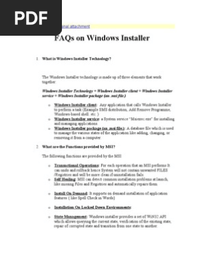 Msi Faq Pdf Windows Registry Windows 00