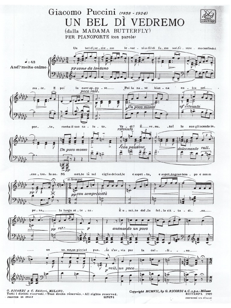 Un Bel Di VedremoMadame Butterfly (Puccini) PDF