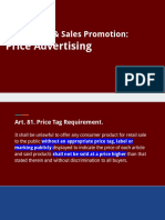 Advertising and Sales Promotion - Price Advertising