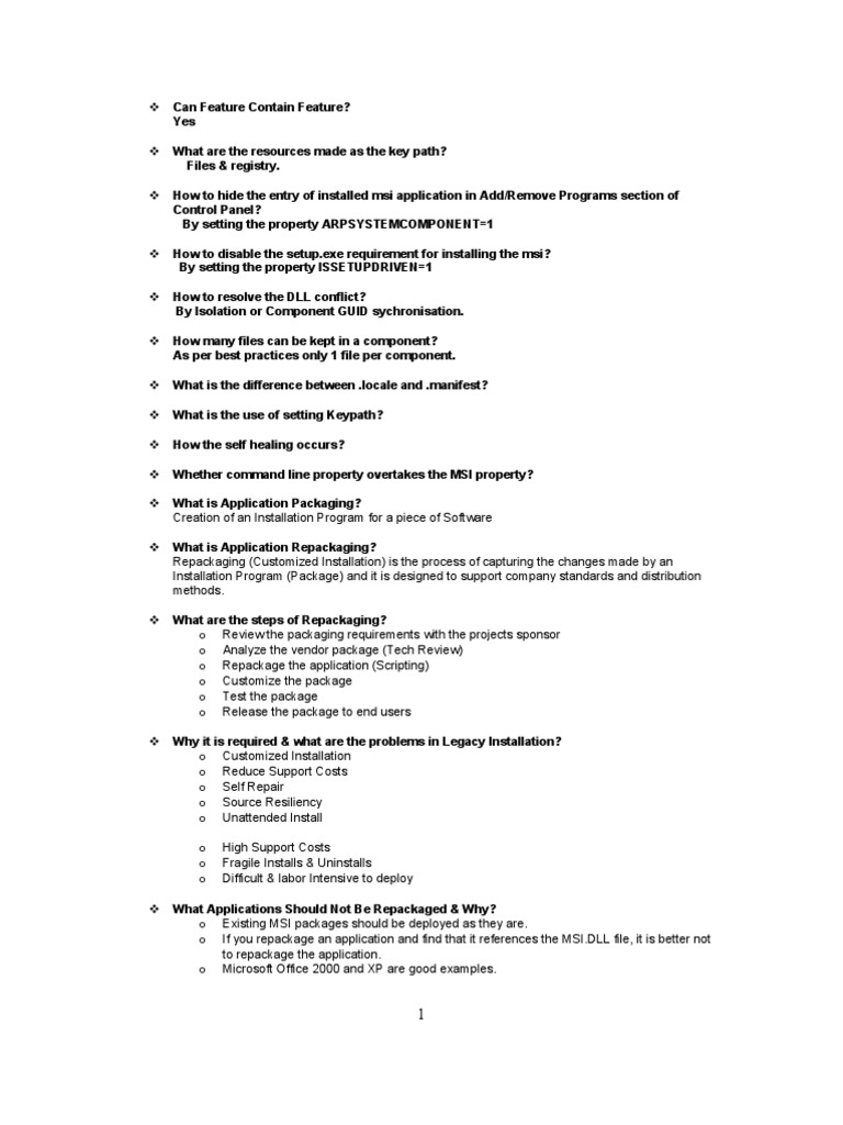 Packaging Questions Set5 Windows Registry Group Policy