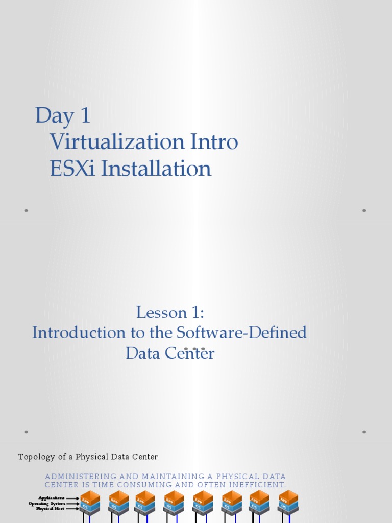 Day 1 Virtualization Intro Esxi Installation | PDF | Virtualization ...