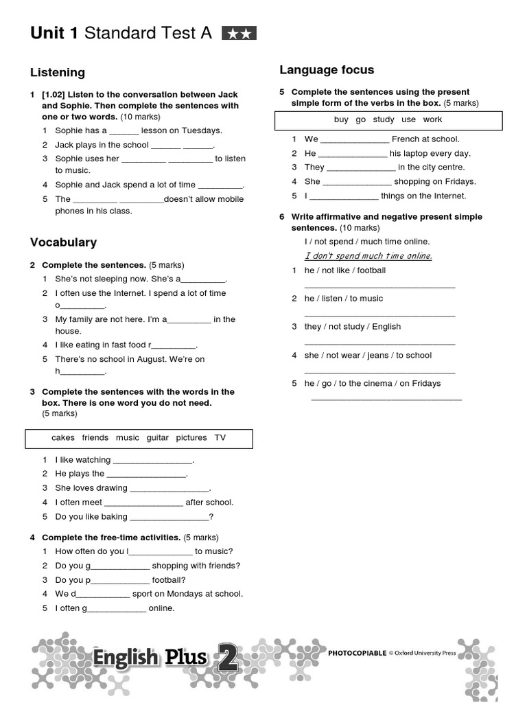 Unit 1 Standard Test A | PDF | English Language | Linguistics
