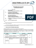 Universidad Pública de El Alto: Informe de Pasantía