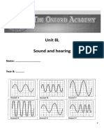 Unit 8L Sound and Hearing: Name: .