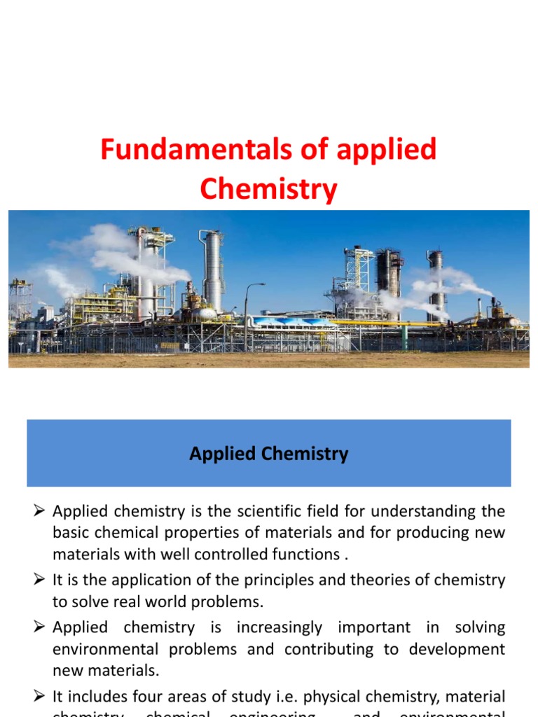 Fundamentals of Applied Chemistry | PDF | Economies | Chemistry