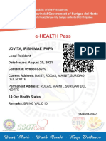 e-HEALTH Pass: Jovita, Irish Mae Papa