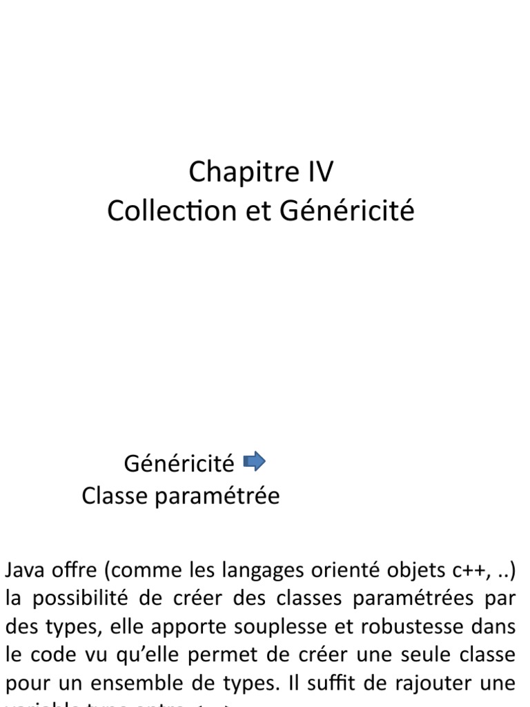 Généricité en Java : Classes et Collections | PDF | Classe ...