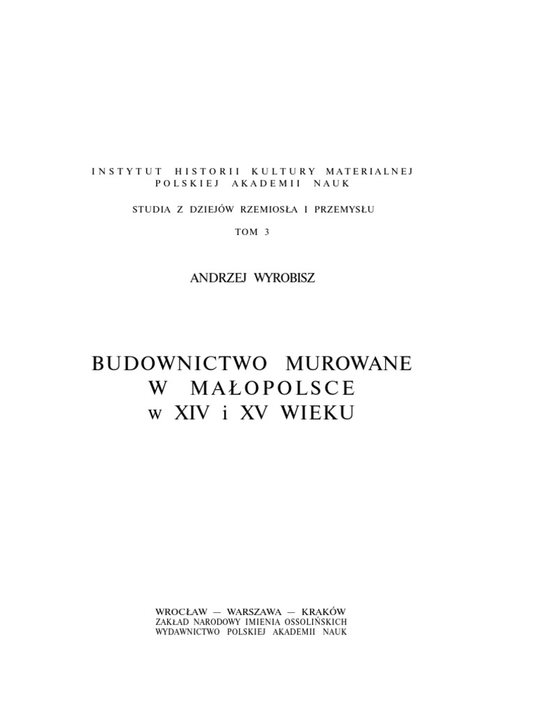 Budownictwomurowanewmalopolscewxivixvwieku