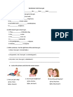 Worksheet Verb Have Got