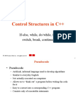 Control Structures in C++: If-Else, While, Do/while, For Switch, Break, Continue