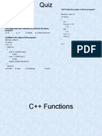 C++ Functions Quiz Output Predictor