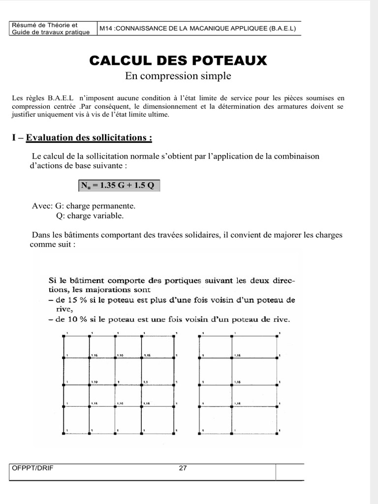 Document Calcul Poteau Bae | PDF | Flambage | Béton armé
