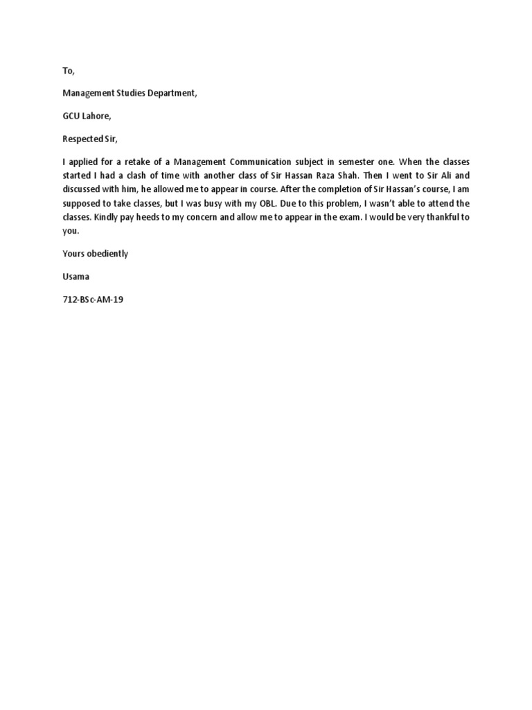 Application For Retake Course. | PDF