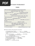 Revision Worksheet - Grade 6