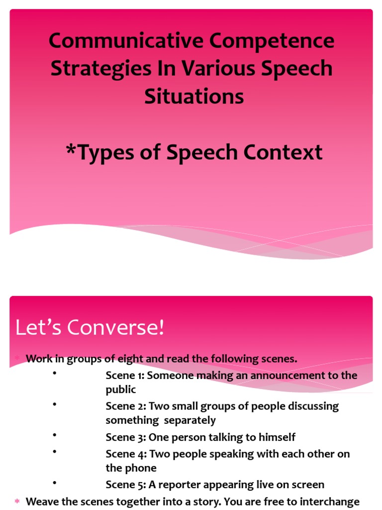types of speech context chart brainly