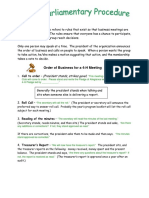 Parlimentary Procedure at A Club Meeting Illinois