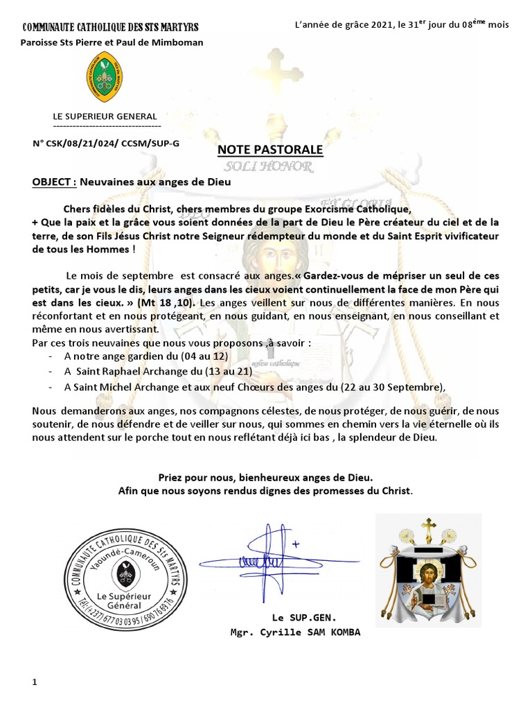 Neuvaine à Saint Raphaël Archange Pour Le Mariage Pdf Neuvaines Aux Anges 2021 | PDF | Jésus | Ange