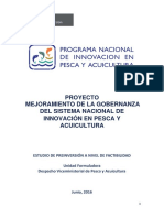 Proyecto Mejoramiento de La Gobernanza Del Sistema Nacional de Innovación en Pesca y Acuicultura