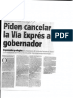 Público - Piden cancelar la Vía Exprés al Gobernador. 19/Feb/2011
