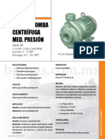 Ficha Tecnica de Bomba Centrifuga de Mediana Presion Serie IB
