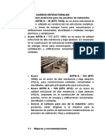 Clases de Aceros Estructurales. ASTM Sociedad Americana para Las Pruebas de Materiales