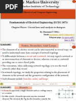 Debre Markos Institute of Technology: Fundamentals of Electrical Engineering (ECEG 1071)