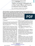 Assessing The Impact of Change in Rainfall and Temperature On Crop Yields (Maize and Cassava) in Some Selected Areas in Ghana