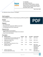 Chief Complaints: Sl. Medicine Name Dosage Freq. Duration Instructions